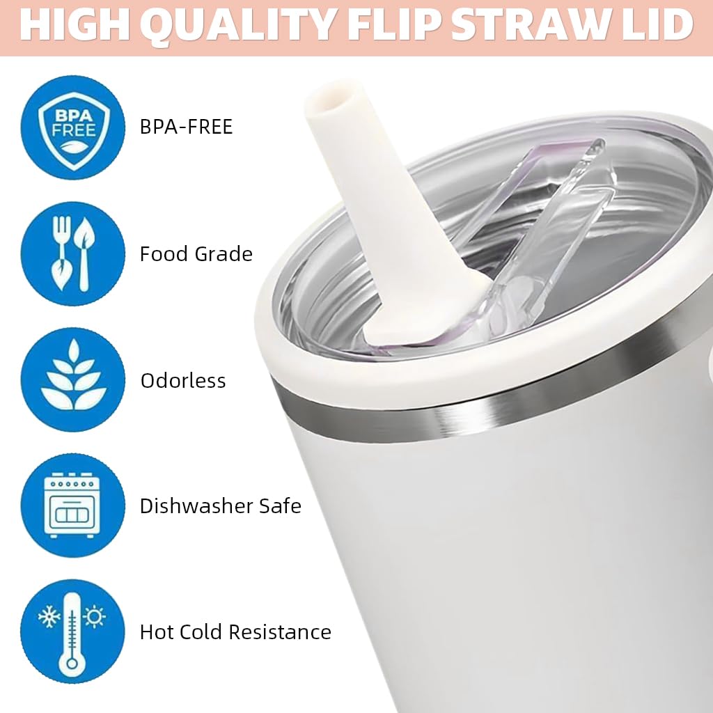 HASTHIP Flip Straw Lid Replacement for 40 oz Stanley Cup featuring Leak Proof Seal and Transparent Design