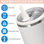 HASTHIP Flip Straw Lid Replacement for 40oz Stanley Cup with Leak Proof Seal and BPA Free Plastic | 2 Pack Reusable Tumbler Cover