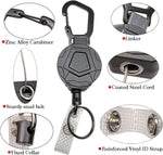 HASTHIP Retractable Keychain for ID Badge and Keys with 31.7 in Metal Reel | Stainless Steel Wire