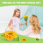 HASTHIP® 3 Pcs Sunflower Coaster Kit DIY Crochet Kit Crochet Sunflower Basket Kit Set Starter Friendly Crochet Hook Set Crochet Kit for Beginners with Yarn Home Decor Items-Flower Cushion