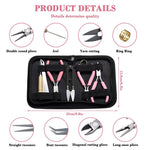HASTHIP Jewelry Making Tool Set for DIY Crafts with Ergonomic Non Serrated Pliers | 8 Pieces