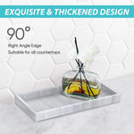 HASTHIP Silicone Bathroom Tray for Countertop Organization with Non Slip Surface 20x10cm | Modern Marble Pattern Easy Clean Storage