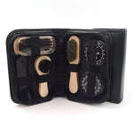 HASTHIP Shoe Care Kit for Leather Shoes featuring 7 Piece Set with Curved Horsehair Brush
