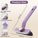 HASTHIP Tile Floor Cleaning Brush for Kitchen and Bathroom with 9.4 in Handheld Design | Rotatable 2 in 1 Scrub Brush and Built in Hair Tweezer