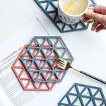 Coasters for Cups Set of 4, Tea Coasters, TPR Creative Coaster Set, Wooden Table Coasters Marble Table Coasters, 5in for Tea Cup, Coffee Cup, Mugs