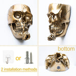 HASTHIP Halloween Skull Wall Planter for Garden Decor 12.5x19.5cm featuring Resin Body and Golden Finish | Gothic Room Accent