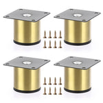 HASTHIP® Patas de Muebles de Acero Inoxidable Dorado 2 Pulgadas,4 Piezas,Patas Redondas Ajustables para Mesa Café,Sofá,Armario y Tocador Soporte Metálico Resistente y Antideslizante