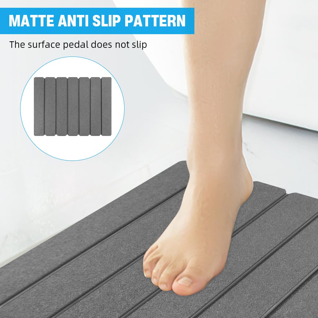HASTHIP Foldable Stone Bathroom Mat for Kitchens and Entryways featuring Non Slip Surface and 60x39cm Fast Drying Diatom Mud Design
