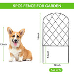 HASTHIP® Metal Garden Fence Outdoor - Versatile Decorative Fence for Garden - Garden Plant Partition Fence - Outdoor Garden & Patio Decoration Items - Garden Fence for Flower, Lawn, Pathway (5 Pcs )