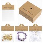 HASTHIP Jewellery Organiser Pouch Set for Rings and Necklaces with 100Pcs 8x10cm Clear Bags | Includes Brown Cardstock Handles for Display and Gifting