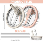 HASTHIP Flip Straw Lid Replacement for 40 oz Stanley Cup featuring Leak Proof Seal and Transparent Design