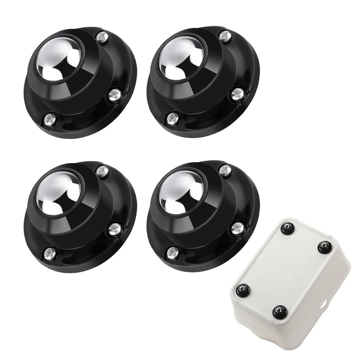 HASTHIP Self Adhesive Caster Wheels for Furniture and Storage with 200kg Load Capacity featuring 360° Swivel | Easy Installation for Home & Office