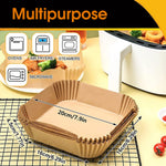 HASTHIP Air Fryer Paper Sheets for Baking and Roasting featuring 100 pcs 6.3 in non-stick liners | grease resistant disposable parchment paper
