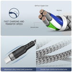 Light-ning Charging Cable 27W 3A Fast Charging Cable 10ft Long Light-ning Charging Cable Data Cable Support 480Mbps Data Transmission Compatible with Phone