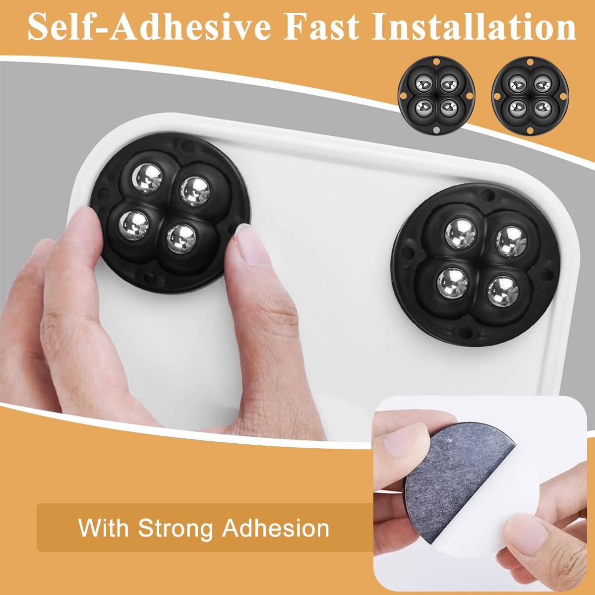 HASTHIP Wheels for Furniture Moving with 360° Swivel Design and 30 kg Load | 8 Pcs Set