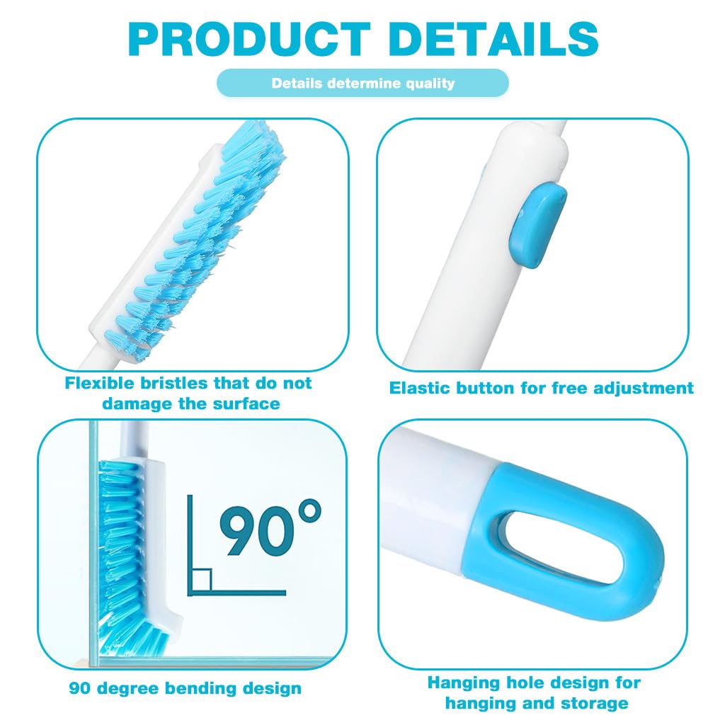 HASTHIP Fish Tank Cleaning Brush for Aquarium and Containers featuring 11.2–13.7 in Telescopic Handle and 90 Degree Curved Tip