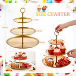 HASTHIP Cupcake Stand for Weddings and Parties with 3 Tier Display 17 cm 23 cm 30 cm | Elegant Gold Stainless Steel Dessert Tower
