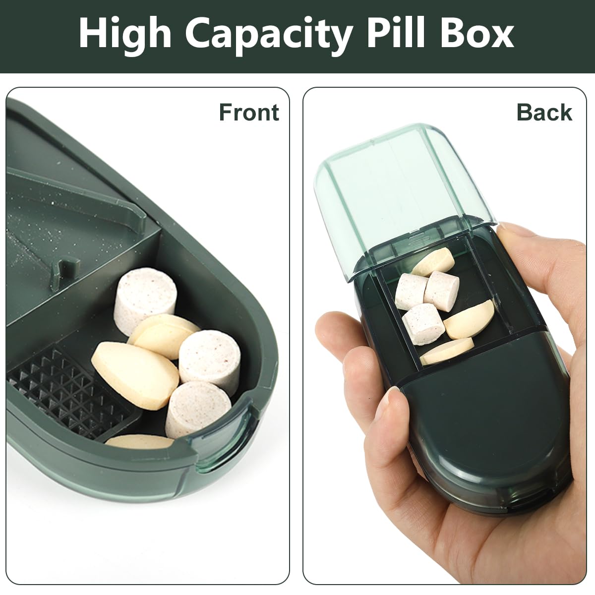 HASTHIP Pill Cutter Splitter for Small & Tiny Pills with Safety Blade Guard