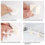 HASTHIP Wall Fixture Clips for Plant Climbing with Self Adhesive Hooks 150PCS White