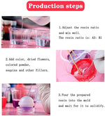 HASTHIP Silicone Resin Art Kit for Jewelry Making with 109 Pcs Molds and Tools | Reusable Transparent Silicone Set