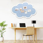 HASTHIP® Cute Cloud Felt Pin Board Self Adhesive Corkboard Alternative,Home Office Felt Vision Bulletin Board DIY Wall Display Panel for Photos Memos Messages,15.7x23.6inch-Blue