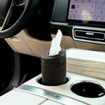 HASTHIP Car Tissue Paper Holder for Cup Holder with Hidden Glass Breaker 2.6×6.8 in PU Leather | Ideal for Car Van Office Use