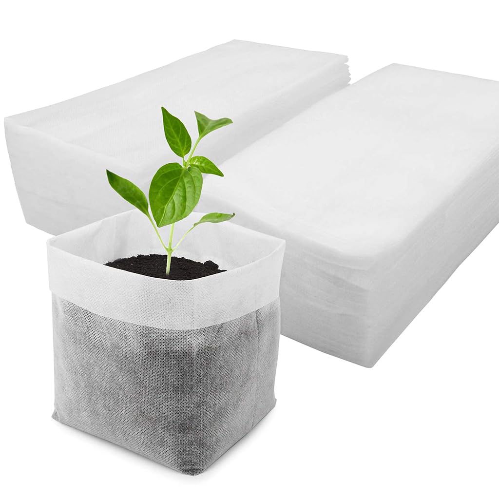 HASTHIP Seedling Bags for Germination and Transplanting 100 Pack 13x18cm | Degradable Non‑Woven Fabric