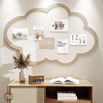 HASTHIP® Cute Cloud Felt Pin Board, Self Adhesive Bulletin Board for Photos Notes Memos, DIY Wall Display Panel, Soft Felt Corkboard Alternative for Home Office Classroom, 15.7 x 23.6 inch Light