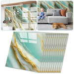 HASTHIP Wall Decorative Stickers for Home Decor with Tin Foil Adhesive Backing | 10 Pcs 11.8 in Square Marble Pattern Waterproof Tiles