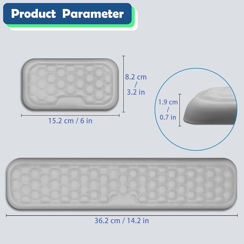 HASTHIP® Juego de reposamuñecas para teclado y ratón ergonómicos