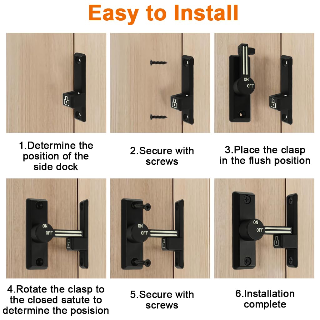 HASTHIP Door Latch for Apartment and Bedroom with 90°/180° Installation | Zinc Alloy Glow Mark