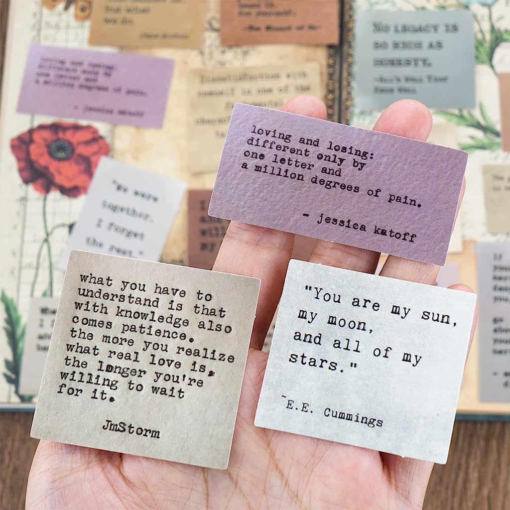HASTHIP Motivational Quote Stickers for Journaling and Scrapbooking with 180 PVC Waterproof Vintage Designs | Ideal for Planners and Laptops