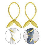 HASTHIP Curtain Tiebacks for Blackout Curtains with Strong Magnetic Hold 48cm Rope | Gold Decorative Drape Holders Pack of 2
