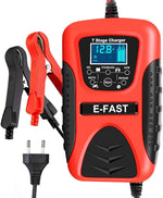 HASTHIP® Cargador de Batería de Coche 12V 6A Inteligente con Pantalla LCD, Carga Automática y Múltiples Protecciones, Mantenedor para Automóvil, Motocicleta, SUV y Más