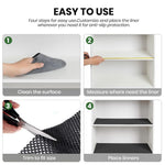HASTHIP PVC Shelf Liner 40cm x 300cm for Fridge and Kitchen Shelves featuring Checked Anti Slip Waterproof Design