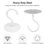HASTHIP® Ganchos de Techo Metálicos 4pcs para Colgar Macetas y Luces, Soporte de Pared Resistente con Tornillos, Ganchos Multiusos para Interiores y Exteriores (Blanco)
