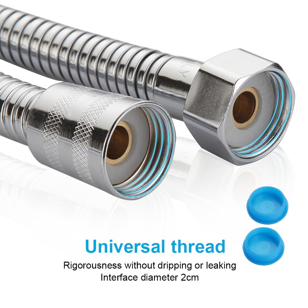 HASTHIP Shower Hose for Bathroom Use with Leak-Proof Connectors and 1.5 Meter Stainless Steel Flexibility | 2 Pack Set