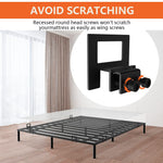 HASTHIP Mattress Stoppers for Bed Frame with Adjustable Screw Fixed Holders | 6Pcs Metal Non Slip Panels