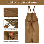 HASTHIP Working Apron for Kitchen and Workshop with Metal Eyelets and Front Pockets | Canvas Tie-Back Design