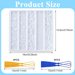 HASTHIP Bookmark Resin Mold for DIY Crafts with Heart Embossing and 8 Tassels | Flexible Silicone