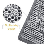 HASTHIP® Cat Litter Mat, 15.7*23.6 inches/40*60cm Litter Mat Double Layer Open Edge Design, Waterproof EVA Material, Durable and Washable, Cats Litter Box, Cat Litter Tray (Grey)