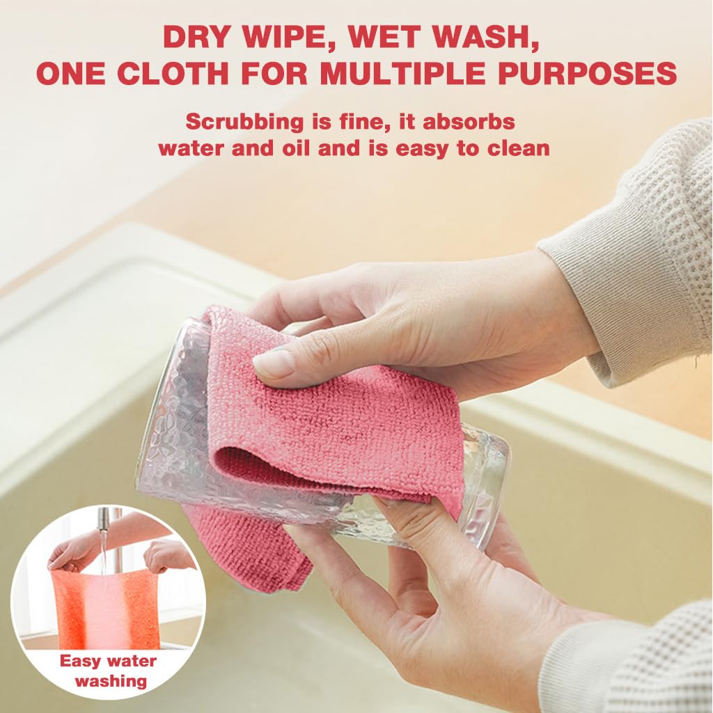 HASTHIP Wash Cloth for Kitchen and Home Cleaning with Pull-Out Design | 20 Pack 20x20cm Microfiber