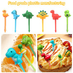 HASTHIP 6Pcs Food Fruit Forks for Kids, Dinosaur Cute Cartoon Fruit Food Toothpicks for Dessert Party Decor, Cute Mini Food Fruit Picks Forks for Toddler, Reusable, Food Grade Plastic (Random Color)