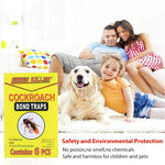 HASTHIP Glue Trap for Cockroaches with Ultra Strong Pre-glued Adhesive, 6 Count | Child and Pet Friendly Fold-up Design
