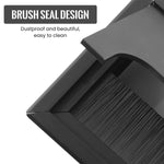 HASTHIP Desk Hole Cap 80x80mm for Office Cable Management with Flip Lid & Brush | Black Aluminium Cover