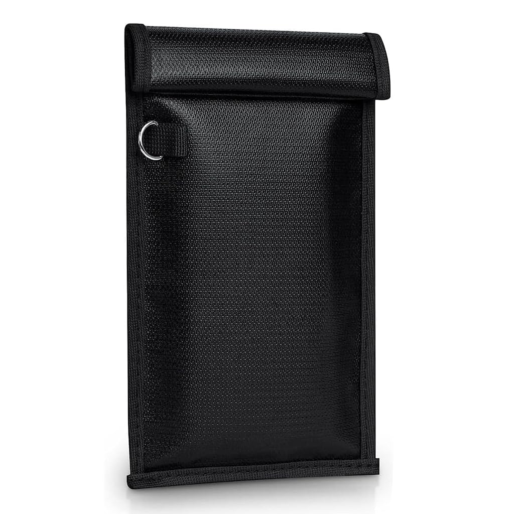 HASTHIP® Bolsa de Blindaje RFID para Teléfono y Tarjetas, Bolso Antirrobo Digital con Cierre Enrollable y Velcro, para Tarjetas de ID y Llaves Inteligentes, 12x20.5cm