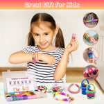 HASTHIP® Loom Bands Kit for Kids Girls,Rainbow Looms Rubber Band Craft Friendship Bracelet Making Loom Band Set With Braiding Tools,