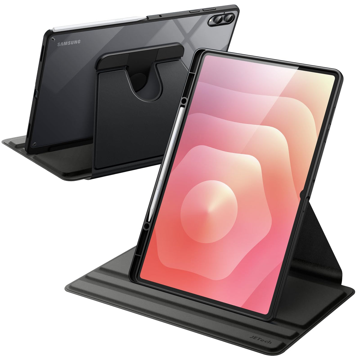 HASTHIP® ZORBES Compatible con Galaxy Tab S11 Ultra, Funda acrílica de 14.6'' con Protector de Pantalla PU, Soporte Giratorio 360°, ángulos Ajustables y Ranura para lápiz