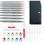 HASTHIP Circular Knitting Needles for DIY Projects with Dual End Crochet Hook | 11Pcs 31.5 in Set