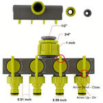 HASTHIP Universal Garden Hose Splitter for Irrigation and Lawn Watering with 4 Way Outlets | Quick Connect Plastic Faucet Adapter
